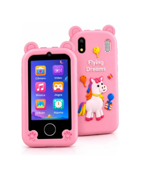 Celular Infantil Brinquedo Telefone Criança Unicórnio Rosa