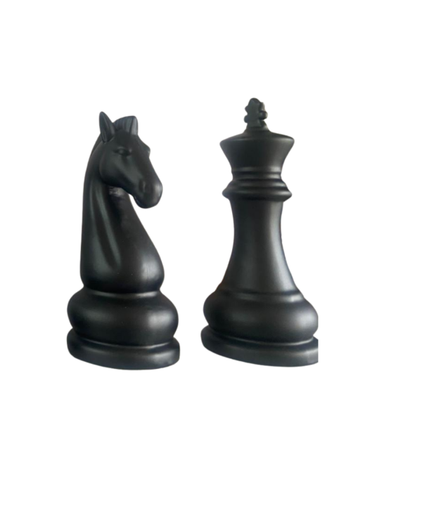 Kit 4 Peças De Xadrez Decorativo 16cm Estatuetas Luxuoso