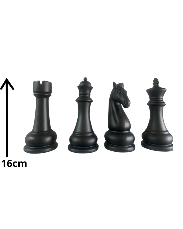 Kit 4 Peças De Xadrez Decorativo 16cm Estatuetas Luxuoso