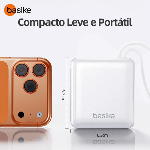 Carregador Pawer Bank 10,000 Mah Ios Android Branco Portátil