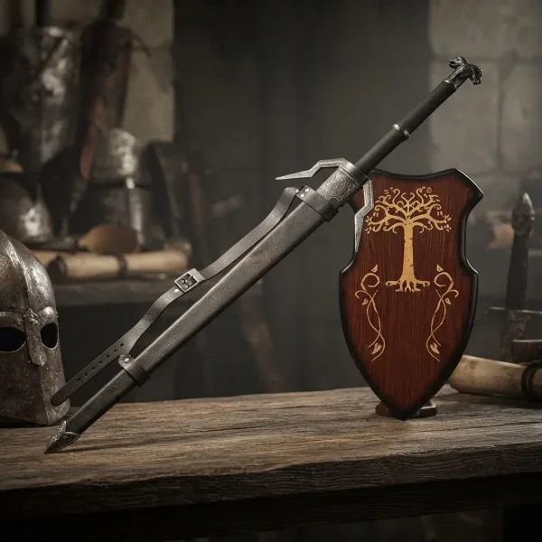 Espada Prata The Witcher 3 Wild H. Geralt Suporte parede