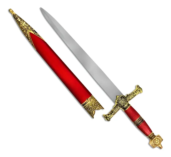 Adaga Rei Salomão Em Metal Sem Corte Decorativa
