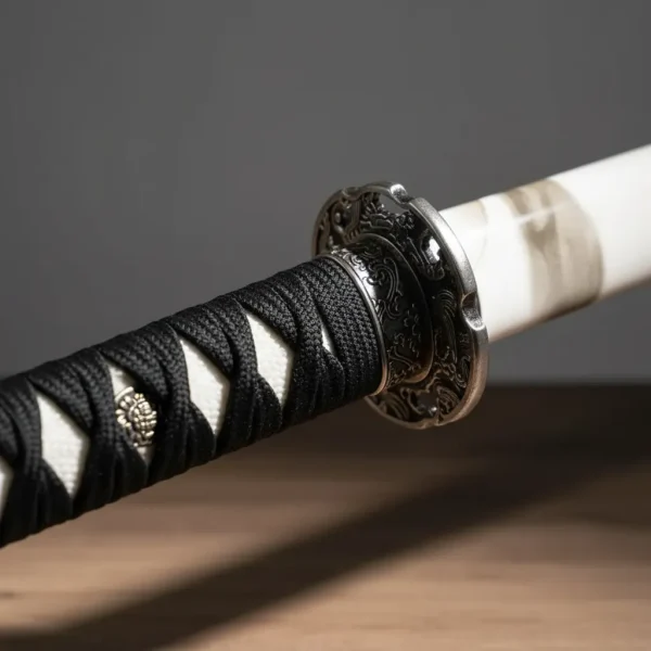 Jogo 3 Espadas Japonesa Katana Branca Detalhes Com Suporte