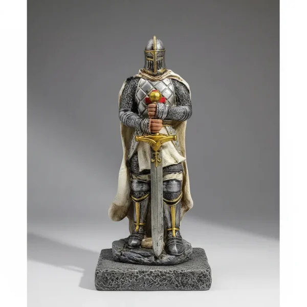 Estatua Cavaleiro Templário Espada Baixa