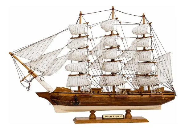 Barco Navio Veleiro Madeira Miniatura Especial