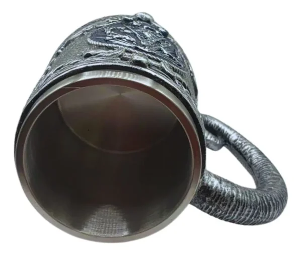 Caneca 3D Maçonaria 400ml Resina Inox Alça Chifre