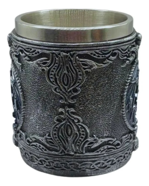 Caneca 3D Maçonaria 400ml Resina Inox Alça Chifre