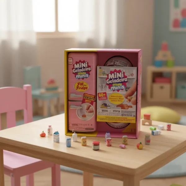 Mini Geladeira Infantil Cor Rosa Acompanha 2 Cápsulas