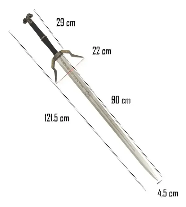 Espada Prata The Witcher 3 Wild H. Geralt Suporte parede