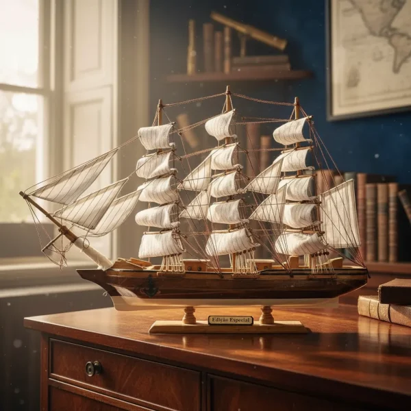 Barco Navio Veleiro Madeira Miniatura Especial