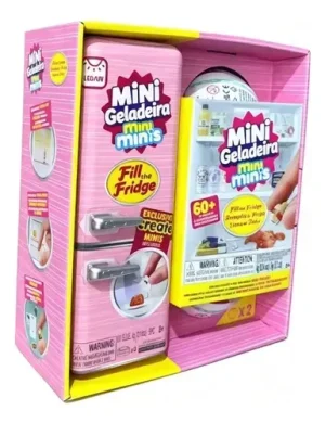 Mini Geladeira Infantil Cor Rosa Acompanha 2 Cápsulas