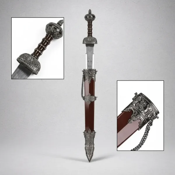 Espada Romana Medieval Gladius Gladiador Aço Com Bainha