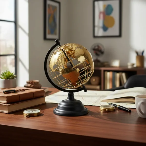 Globo De Mesa Giratório Decorativo De 30 Cm