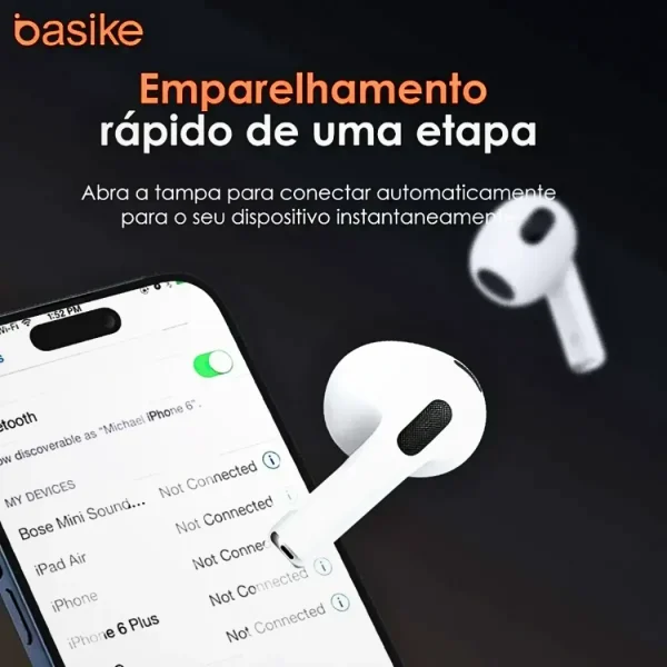 Fone De Ouvido Tws Ios Android Cor Branco