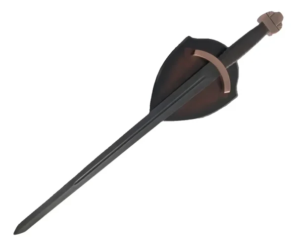 Espada Vikings Lagertha Lâmina Preta Com Suporte Coleção