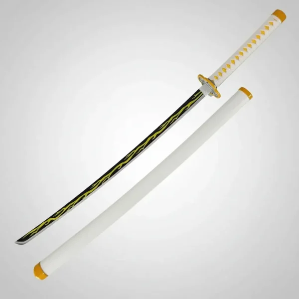 Katana Zenitsu Demon Slayer Branca Lamina Metal