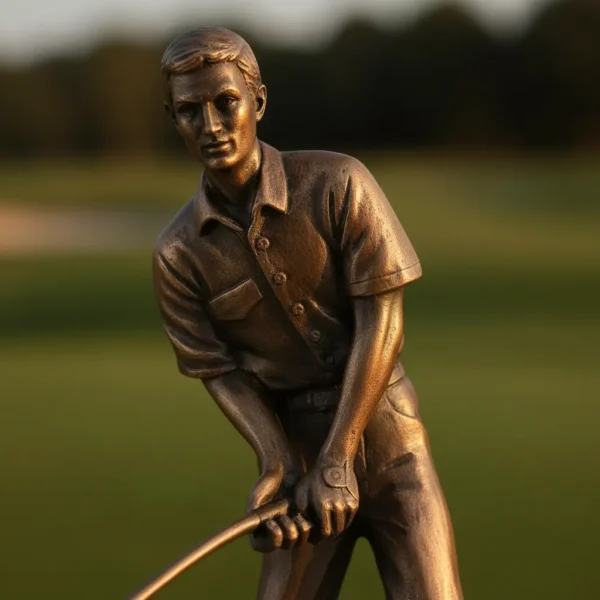Kit Jogador Golfe+ Bolsa De Taco Miniatura Estatuetas