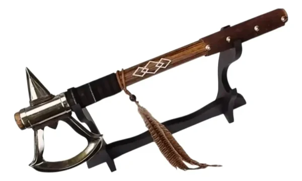 Machado Medieval Viking 45cm Decorativo C/ Suporte