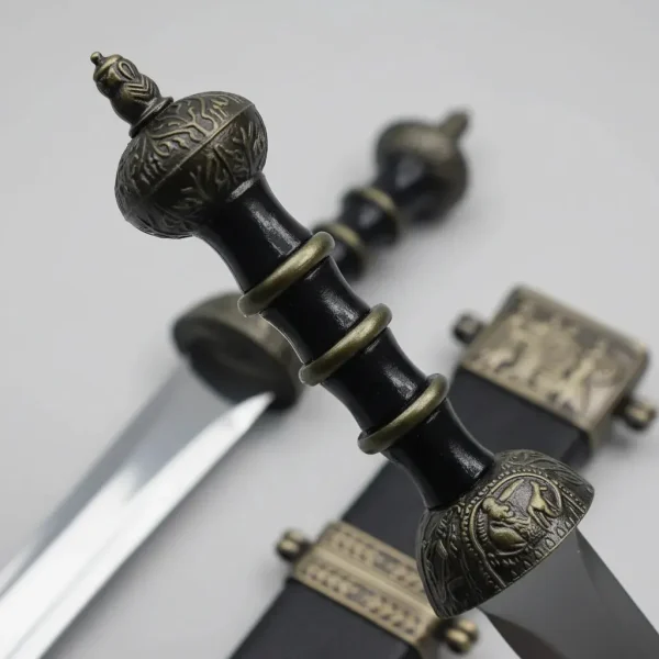 Adaga Medieval Romana Gladius Em Metal Sem Corte Cor Preto