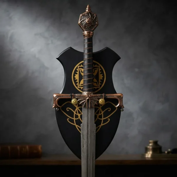 Espada Blackfyre Casa Targaryen Aço Com Suporte De Parede