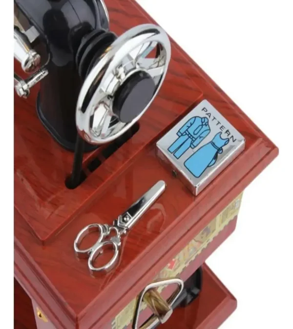 Porta Joias Com 1 Toque  Músical Retro Máquina de Costura