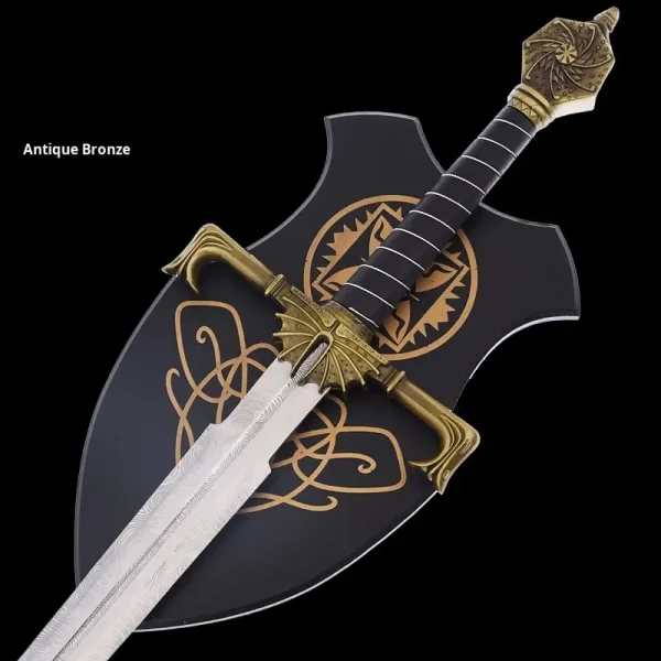 Espada Blackfyre Casa Targaryen Aço Com Suporte De Parede