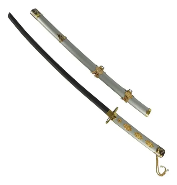 Espada Katana Touken Ranbu Branca Com Suporte