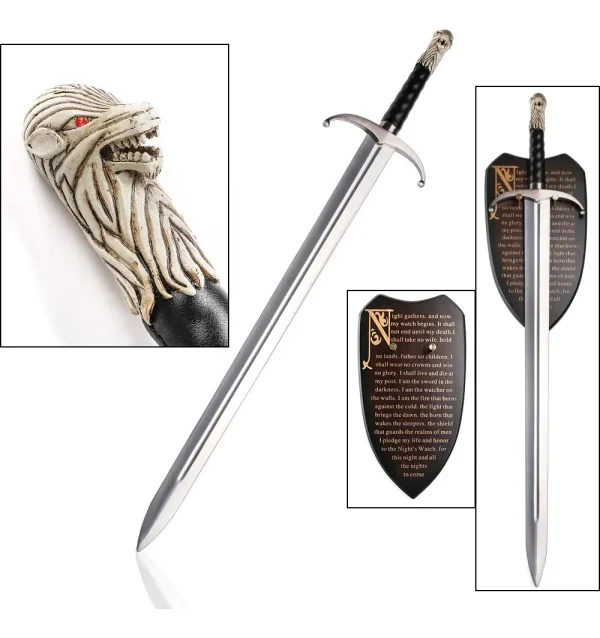 Espada Decorativa Jon Snow Game Of Thones Garra Longa Tv