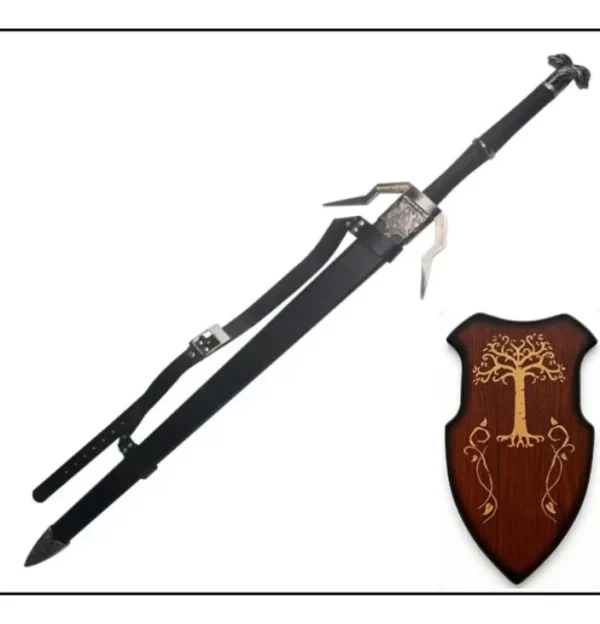 Espada Prata The Witcher 3 Wild H. Geralt Suporte parede