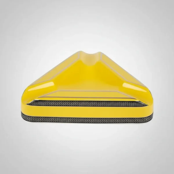 Cinzeiro amarelo para 3 charutos triangular