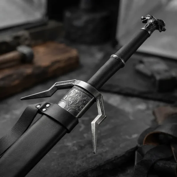 Espada Prata The Witcher 3 Wild H. Geralt Suporte parede
