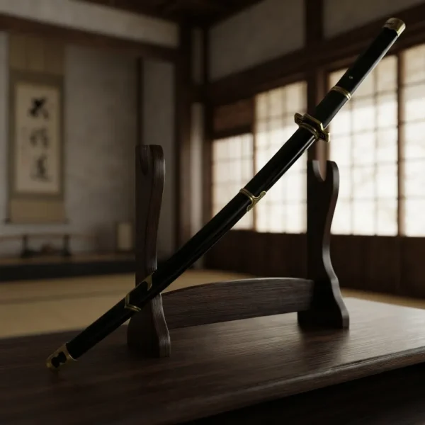 Espada Katana Yamato Dmc 5 Com Tsuba Dourada E Suporte