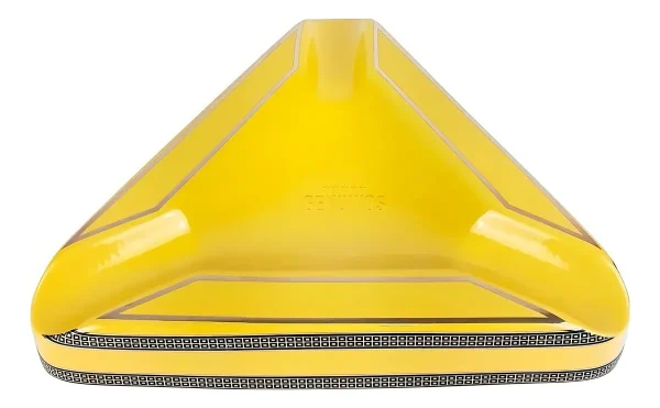 Cinzeiro amarelo para 3 charutos triangular