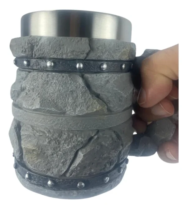 Caneca 3d Modelo Pedra Cinza 400 Ml