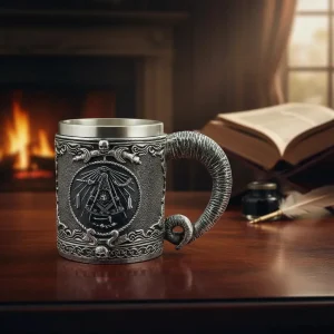 Caneca 3D Maçonaria 400ml Resina Inox Alça Chifre
