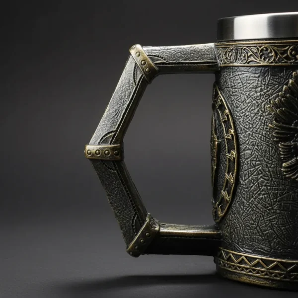 Caneca Medieval Anjo Viking Valquíria Inox 400 Ml