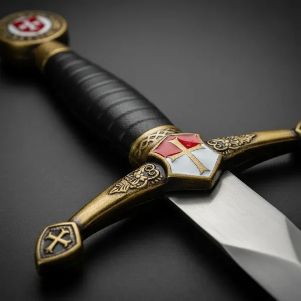 Adaga Cavaleiro Templário Medieval 54 Cm Com Bainha