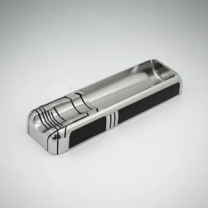Cinzeiro Grande Em Metal Para Charuto Cor Prateado Lisa