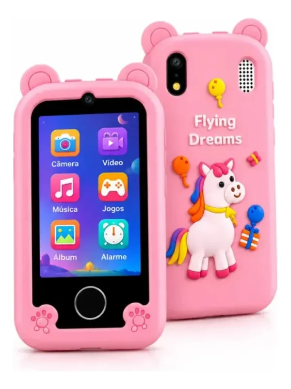 Celular Infantil Brinquedo Telefone Criança Unicórnio Rosa