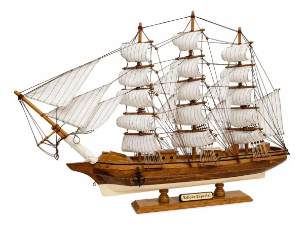 Barco Navio Veleiro Madeira Miniatura Especial