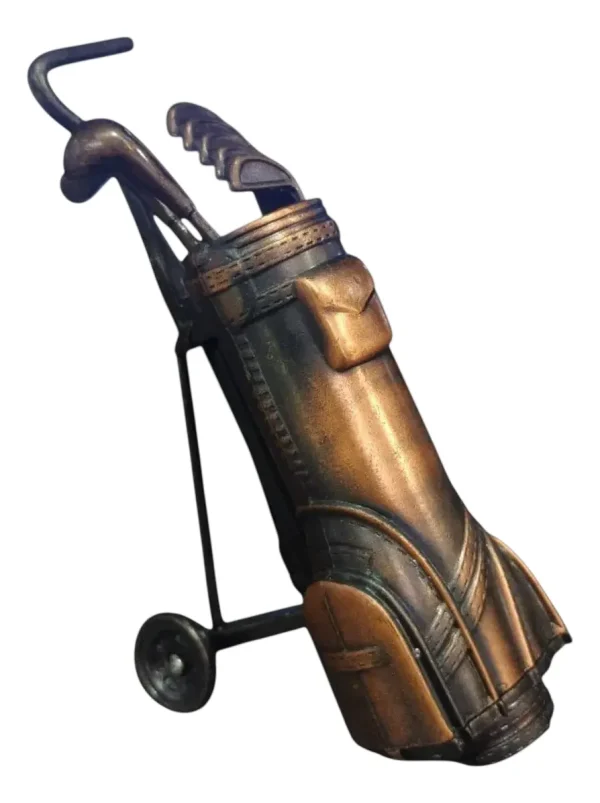 Kit Jogador Golfe+ Bolsa De Taco Miniatura Estatuetas