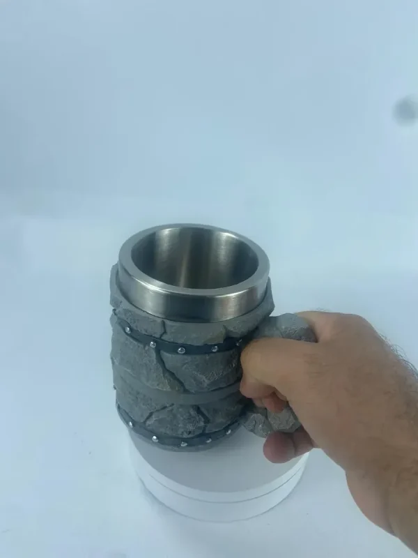Caneca 3d Modelo Pedra Cinza 400 Ml