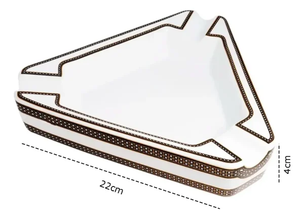 Cinzeiro Para Charuto Triangular  Cor Branco