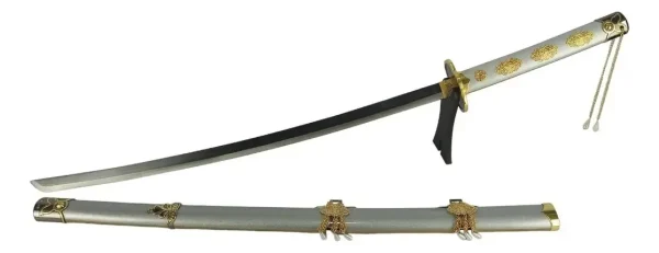 Espada Katana Touken Ranbu Branca Com Suporte