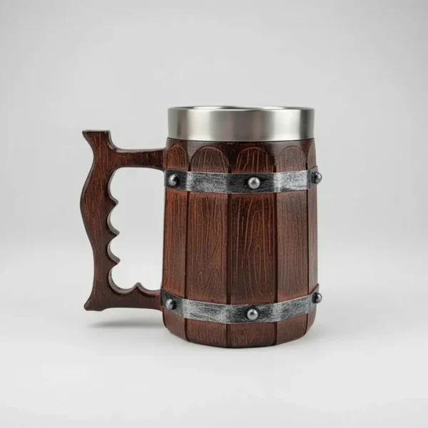 Caneca Modelo Barril Medieval Inox 550 Ml