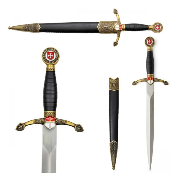 Adaga Cavaleiro Templário Medieval 54 Cm Com Bainha