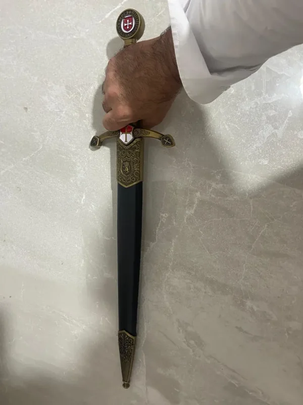 Adaga Cavaleiro Templário Medieval 54 Cm Com Bainha
