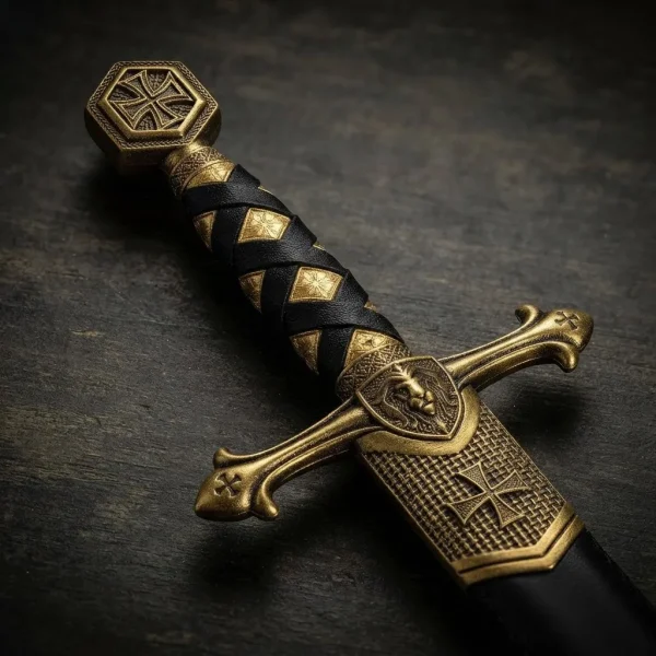 Espada Adaga Cavaleiro Templário Cruz De Malta Medieval 55cm