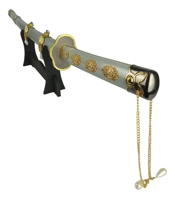 Espada Katana Touken Ranbu Branca Com Suporte