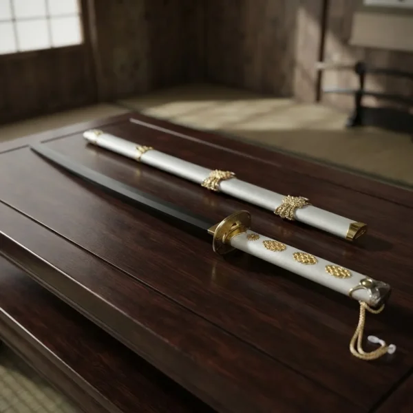 Espada Katana Touken Ranbu Branca Com Suporte